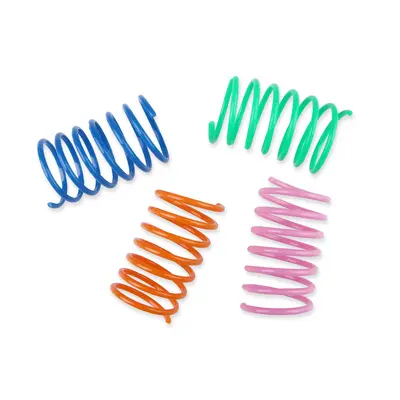 Colourful Spring Plastic Cat Teaser Toy, Self-Play Pet Toy - 6