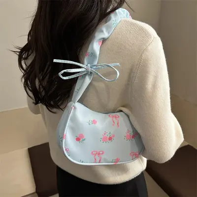 2026 Bow-Print Casual Single-Shoulder Bag, Lightweight Underarm Bag - 3