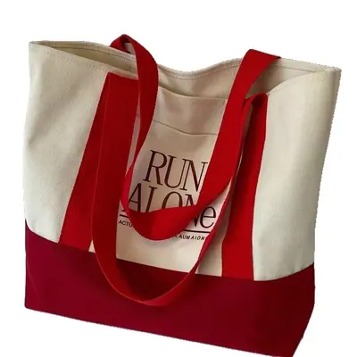 Women's Canvas Bag, Large Capacity Single Shoulder, Simple Korean-Style Design - 5