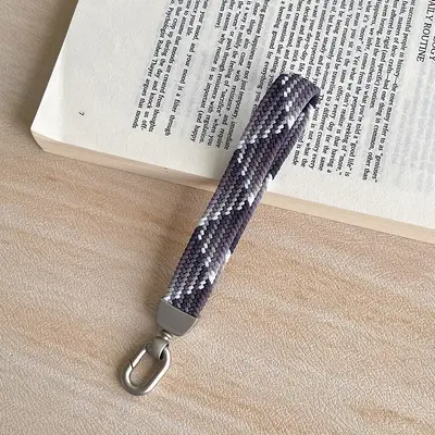 Braided Nylon Phone Chain with Elastic Wrist Strap, Short Keychain, Anti-Lost - 8