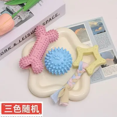 Küçük Irk Köpek Çiğneme Çubuğu ve Kauçuk Top Oyun Seti - 9