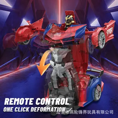 跨境1:18变形遥控汽车儿童玩具一键变形机器人蜘蛛车电动遥控模型