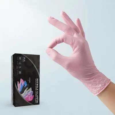 Tek kullanımlık nitril koruyucu eldiven, siyah, yüksek elastik NBR - 10