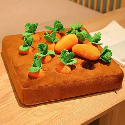 Carrot Plush Chew Toy for Pets, Pull-Out Design with Pillow Function - 2