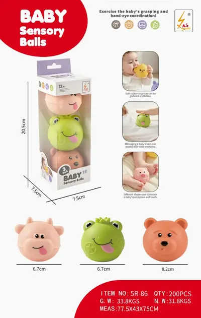 Tier-Quetschball für Babys, weich und sicher - 9