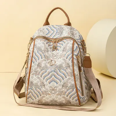 Ethnic-Style Dual-Use Shoulder and Backpack Women's Bag - 8