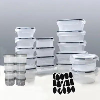 24er/12er Set Lebensmittel-Frischhalteboxen mit Deckel, mikrowellen- und gefriertauglich, Lagerbehälter, Brotdose für zur Arbeit