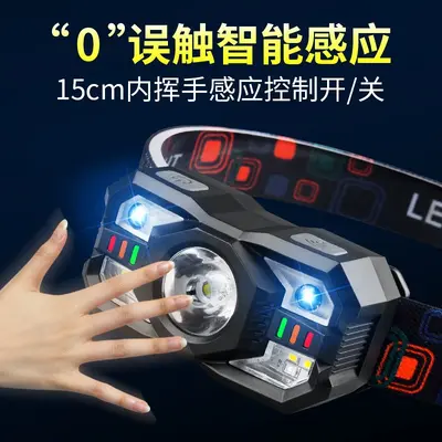 Smart sensor rechargeable LED headlamp, long battery life