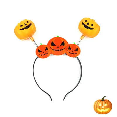Halloween Pumpkin Ghost Headband with Glowing Skull Hair Hoop - 6
