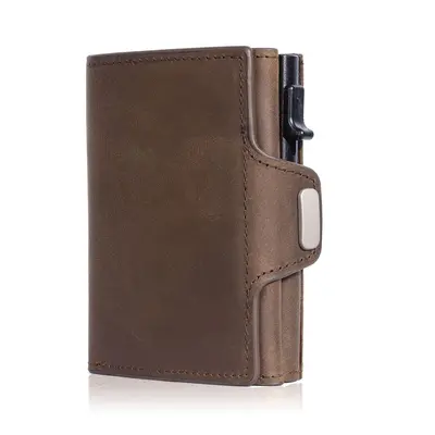 Tri-fold Men's Carbon Fiber Aluminum Box Wallet RFID Blocking - 3