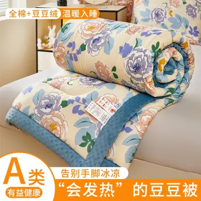 Pure Cotton Bean Velvet Quilt, Spring Autumn Single and Double Bed - 8