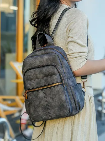 Korean Style Women's Backpack, Lightweight, Large Capacity - 6