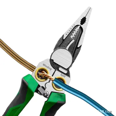 8-in-1 Electrician Wire Stripping Pliers with Test Pen, Stainless Steel Wire Stripper with Stripping Needle, Non-Slip Needle-Nose Multi-Functional Wire Stripper