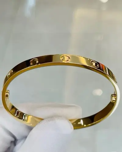 Titanyum çelik love bilezik kadın, 18K roségold kaplı - 7