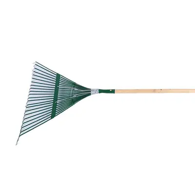 Hongrui 22-Tine Garden Rake, Thick Wooden Handle Leaf Rake