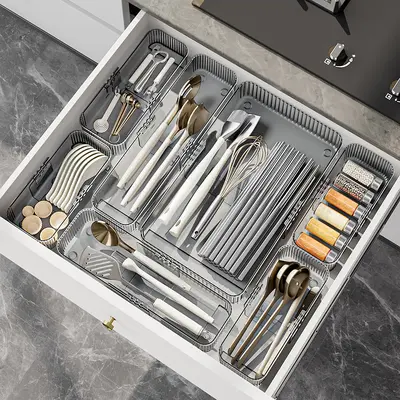 Expandable Drawer Storage Box with Compartments - 3