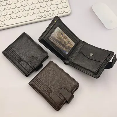 Men's Short Wallet, Large Capacity, Multiple Card Slots - 3