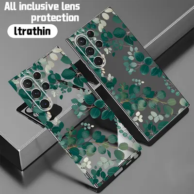 Samsung S21/S22 green leaf transparent case full coverage shockproof