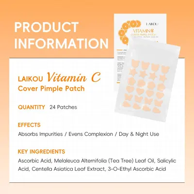 LAIKOU vitamin C sivilce bandı, 24 adet, ingilizce etiket