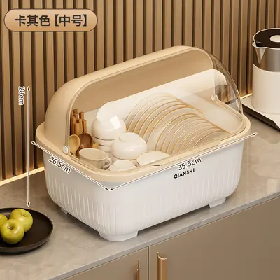 Kitchen cabinet with lid, dishware storage, dustproof - 9