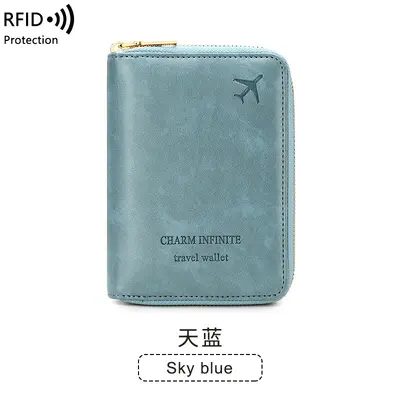 RFID Korumalı Pasaport Çantası, Fermuarlı - 10