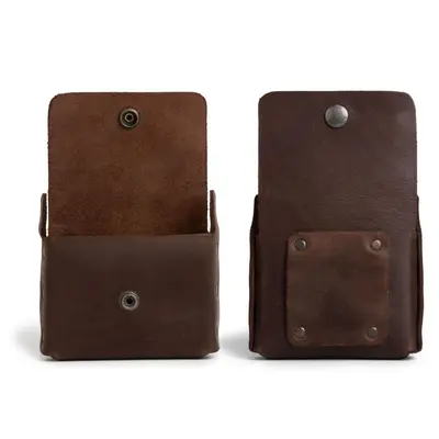 Herren-Gürteltasche, querformatig, retro, Fächer für Karten und Scheine - 2