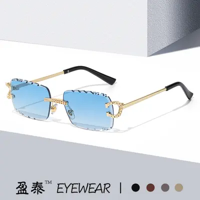 Rhinestone-Trimmed Patterned Sunglasses