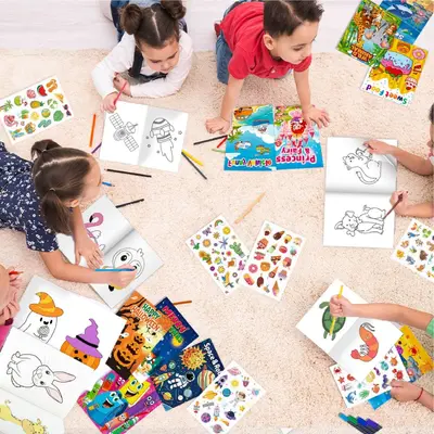 Children's Coloring and Sticker Book Set for Toddlers - 5