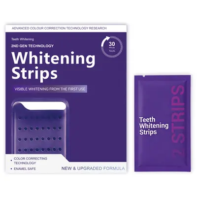 Purple Teeth Whitening Strips, Wet Patch Type, Portable - 5
