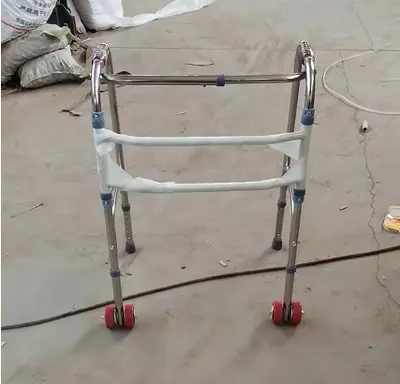 Stainless Steel Adjustable Walker for Elderly, Four-Legged Cane - 8