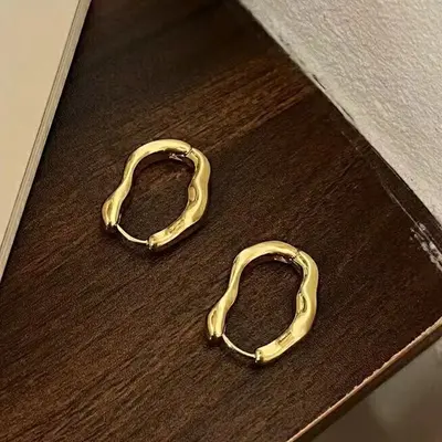 Minimalistische Ring-Ohrringe mit leichtem Luxus-Design - 7