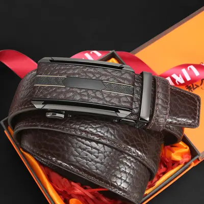 Erkek Deri Kemeri Alaşım Otomatik Toka Premium Hisli Modaya Uygun Çok Amaçlı Trend Orta Yaş Gençlik Pantolon Kemeri Fabrika Toptan - 12