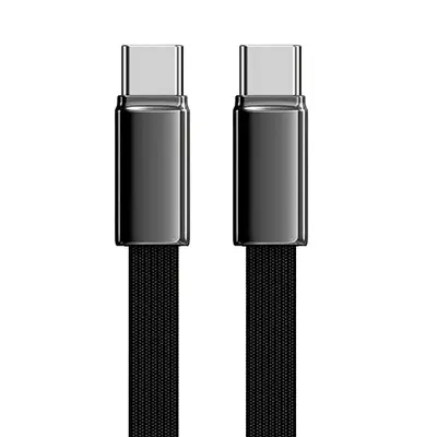 Yassı Çift Type-C Veri Kablosu 120W Hızlı Şarj, iPhone 15/17 Uyumlu - 7