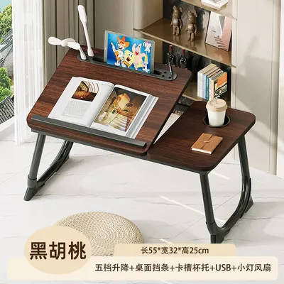 Bed table, nightstand, foldable removable laptop desk, children's study desk, home bedroom dorm simple charging table - 8