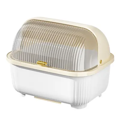 Kitchen Tableware Storage Box with Drain and Dust Protection