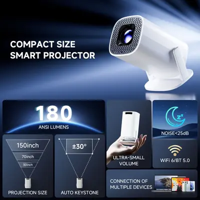 Tragbarer Mini-Projektor P30PLUS Kookaburra Edition, ultrahochauflösend, smart, für Heimkino und Live-Streaming