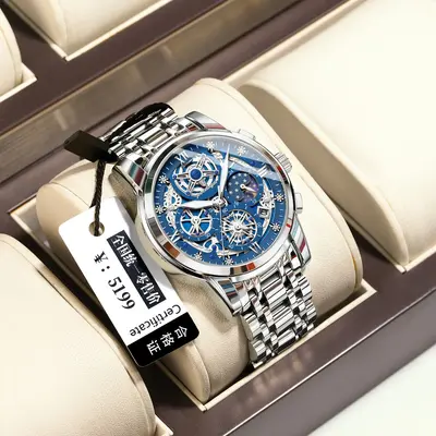Herrenuhr Luxus, Hohlkammeroptik, wasserdicht, Quarz - 11