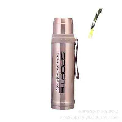 Edelstahl-Thermosflasche mit Geschosskopf-Design, großes Fassungsvermögen, tragbar für Out