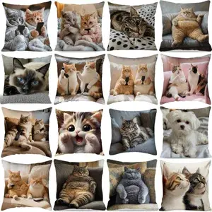 TEMU Hot-Selling Cat Plush Pillow Cover Cute Adorable Animal Cushion Bedroom Home Sofa Decorative Throw Pillow Cover Wholesale - 4