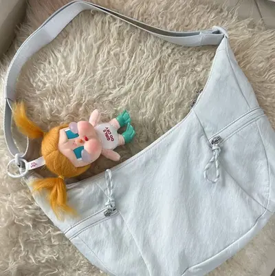 Lulu-Style Crescent Armpit Bag, Waterproof Nylon, Casual Single-Shoulder Crossbody Bag - 12