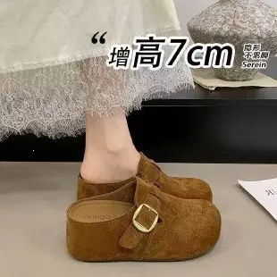 Женские туфли Birkenstock-стиля с утолщённой подошвой и подъёмом внутри, новинка осени 2026, для активного отдыха на улице, износостойкие, без шнуровки, в ретро-стиле полушлёпанцы с закрытым носком