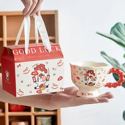 创意陶瓷杯可爱高颜值马克杯小礼品杯子伴手礼高级感水杯礼盒定制 - 9