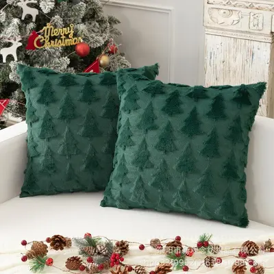 Weihnachtsdekorierter Kissenbezug grenzüberschreitender Bestseller Kunstfell gesteppt Schneeflocke Kissen Kissenbezug Weihnachtsdekoration Großhandel - 7