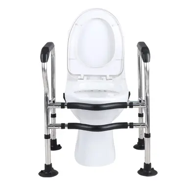 Toilet Seat Riser with Large Suction Cup, Anti-Slip, Elderly-Friendly Home Wide Hole-Free Toilet Armrest Raised Support Frame