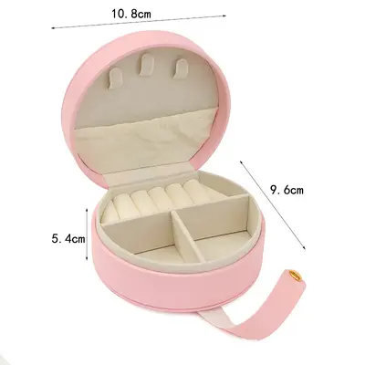 Small Semi-circular Jewelry Box Deluxe Mini Jewelry Storage Box Portable Travel Ring Earring Princess Jewelry Pouch - 6