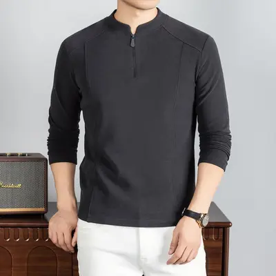 Herren Thermo-Unterziehshirt langarm, halber Rollkragen, Reißverschluss