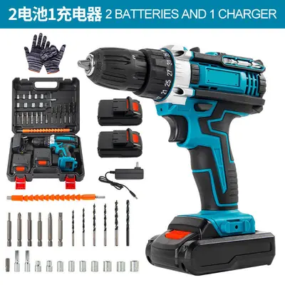 Battery-powered dual function drill with impact drill set - 9