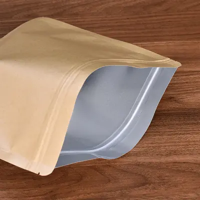 Aluminum Kraft Paper Tea Bag 357g Pu'er Zip-Top Light-Proof