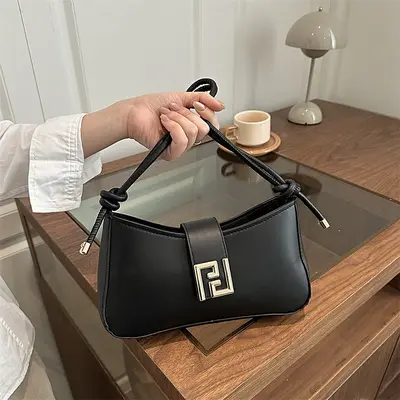 Solid Color Women's Underarm Bag, Casual Single Shoulder Bag - 11