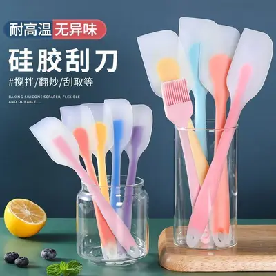 Büyük ve küçük entegre yarı saydam silikon kazıyıcı diy pişirme özel kek dekorasyon kazıyıcı aracı